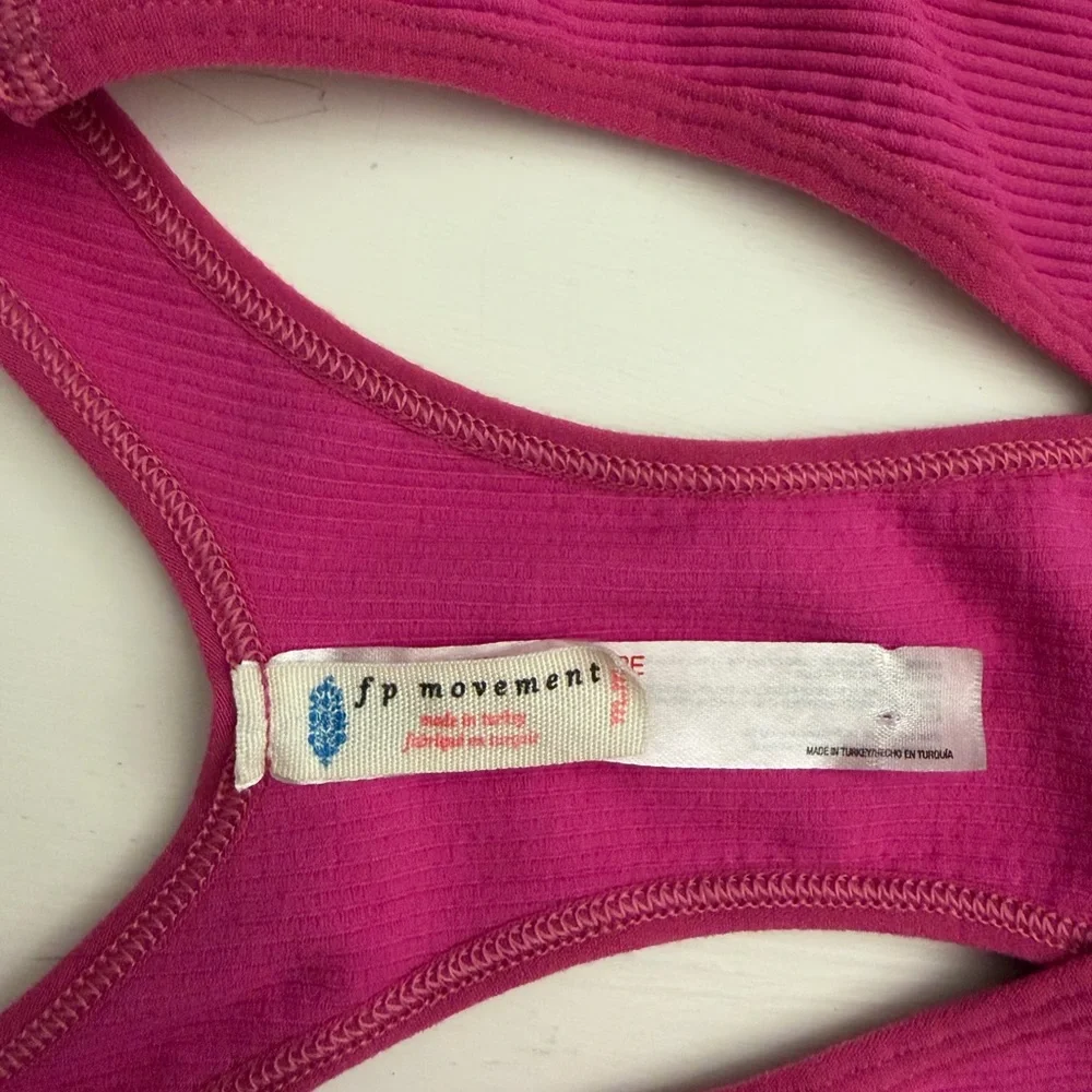Free People Movement Fuchsia Ribbed Tank Top